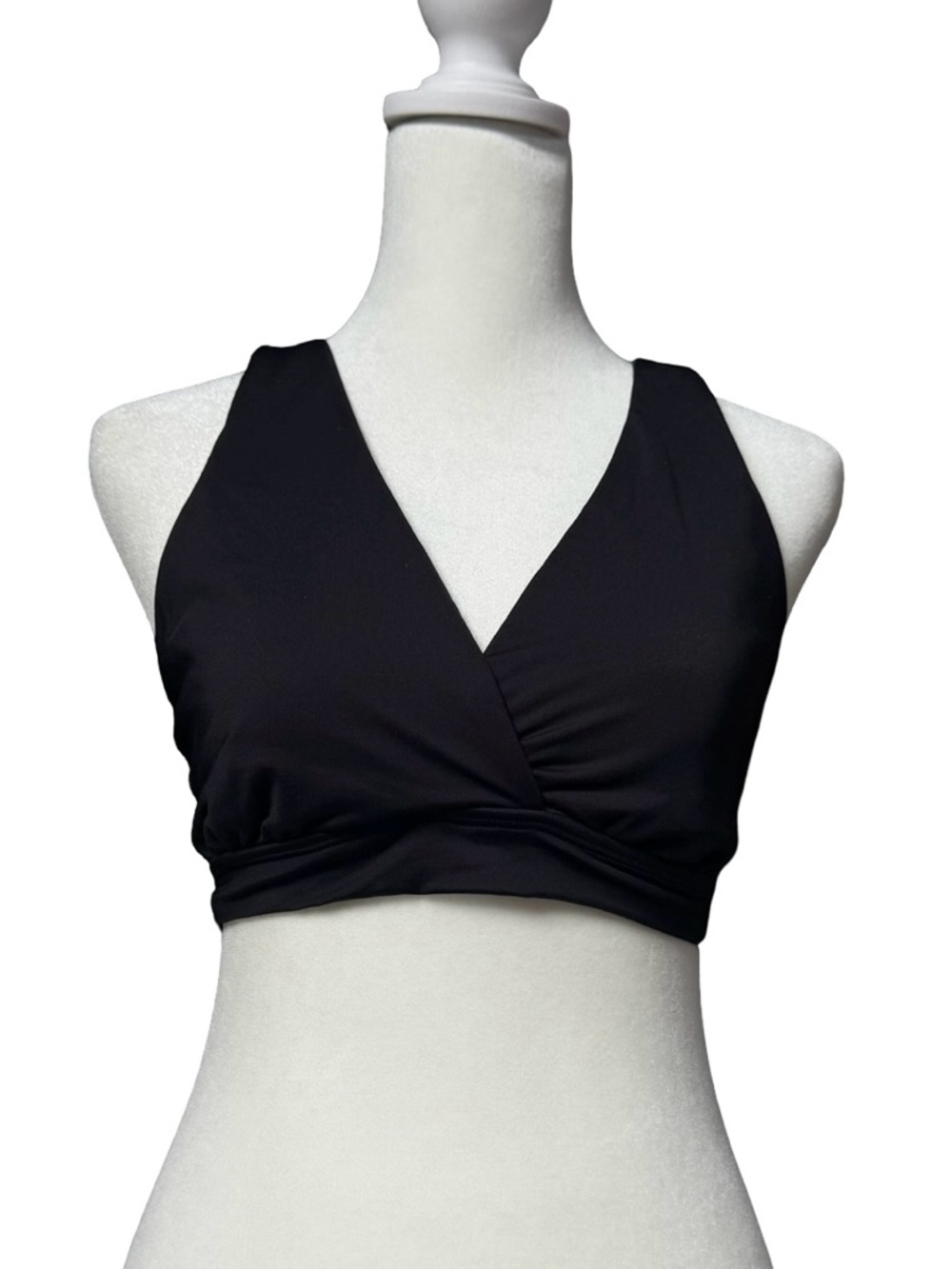 LIKE NEW Black Wrap Bikini Top - Supportive V-Neck